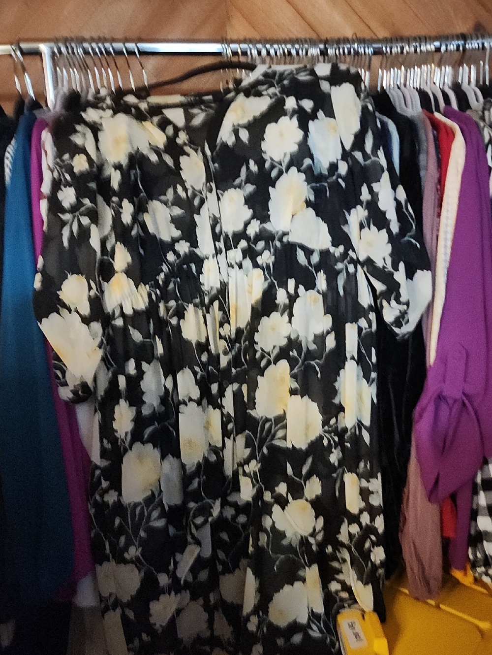 Black floral tunic top